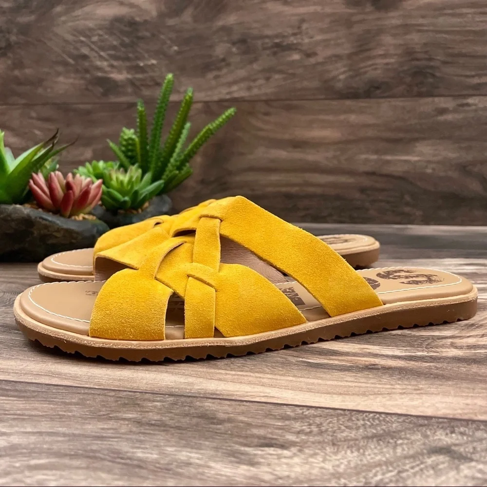NEW Sorel Ella Woven Suede Slide Sandal 8.5
